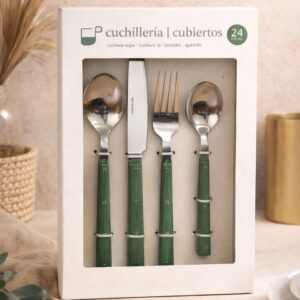 set de cuchillerÍa con base de color 24 piezas